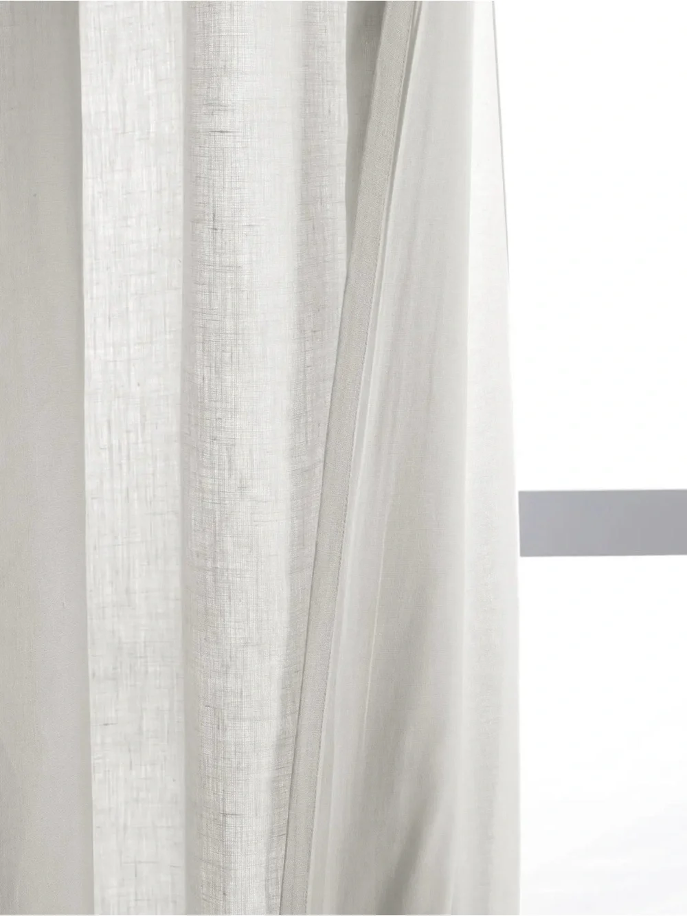NWOT White Linen Curtain 48x84 Set - Retail $164